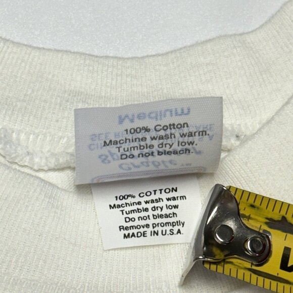 Vintage 90s Villanova T Shirt Mens Medium 19x25.5 White Embroidered College USA - Picture 12 of 14